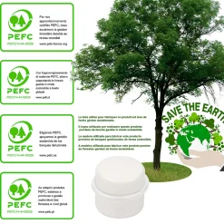 10 Un. Butée de porte adhésive en bois laqué blanc - Diamètre 37MM-Nesu Sale