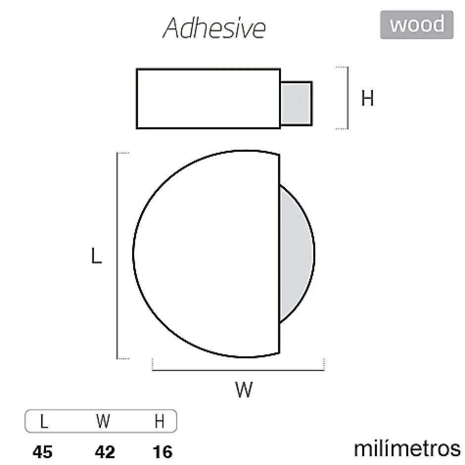 8 Un. Butée de porte adhésive en bois de chêne naturel 45x42MM-Nesu Discount