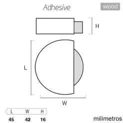 4 Un. Butée de porte adhésive en bois de hêtre naturel 45x42MM-Nesu Best