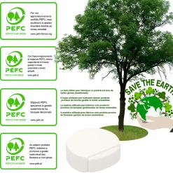 6 Un. Butée de porte adhésive en bois laqué blanc 45x42MM^Nesu Outlet