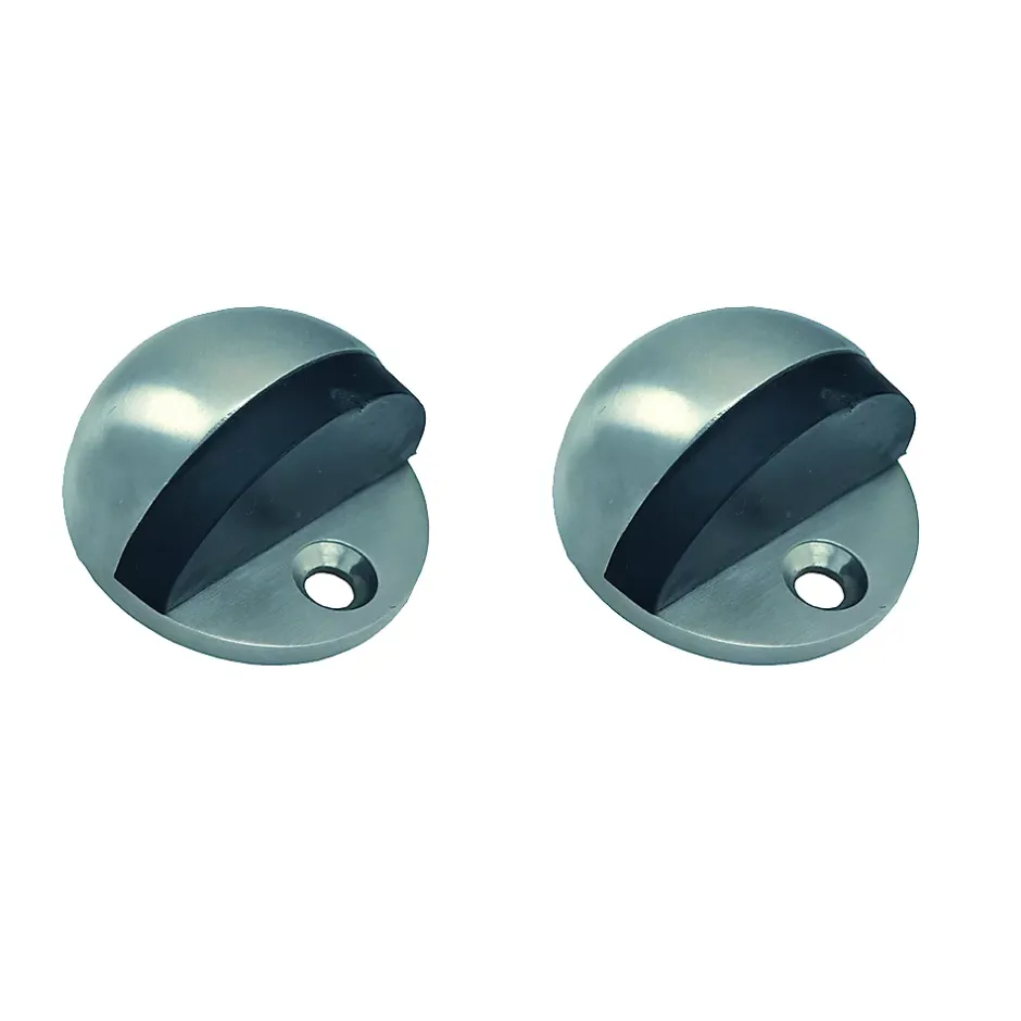 2 Un. BUTÉE DE PORTE en acier inoxydable de qualité AISI-304, fixation au sol avec vis - Diamètre 44MM-Nesu