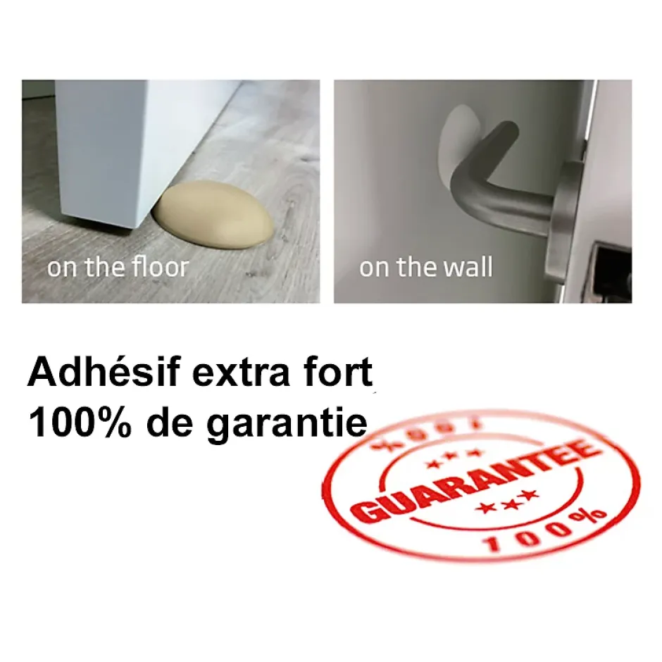 12 Un. Butée de porte en caoutchouc adhésif pour parquet et mur, blanc - Diamètre 60MM^Nesu Outlet