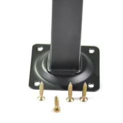 4 un. Pied carré pour meuble en acier 25x25mm hauteur 150mm peinture noire avec embout-Nesu Sale