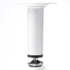 4 un. Pied de meuble rond en acier, diamètre 30 mm, hauteur 100 mm, peinture blanche avec régulateur de nivellement 15-25 mm-Nesu New
