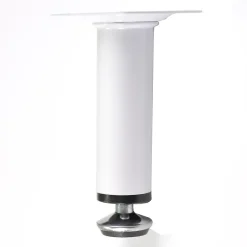 4 un. Pied de meuble rond en acier, diamètre 30 mm, hauteur 100 mm, peinture blanche avec régulateur de nivellement 15-25 mm-Nesu New
