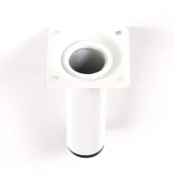 4 un. Pied de meuble rond en acier, diamètre 30 mm, hauteur 100 mm, peinture blanche avec régulateur de nivellement 15-25 mm-Nesu New