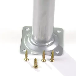4 un. Pied rond pour meuble en acier, diamètre 30 mm, hauteur 100 mm, peinture aluminium avec régulateur de nivellement 15-25 mm-Nesu New