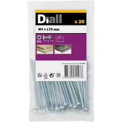 20 vis à métaux acier zingué 4 x 70 mm-Diall Sale