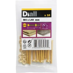 10 vis à métaux tête fraisée en laiton 4 x 40 mm-Diall Clearance