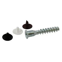 4 vis d'assemblages et caches acier zingué Ø6.3 x l.40mm-Diall New