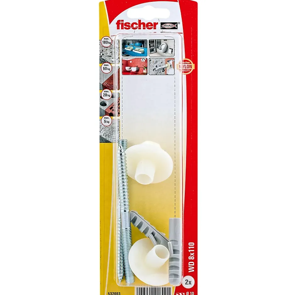 2 vis de fixation lavabo/plaques de plâtre 8x110mm-Fischer Clearance