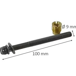 2 vis de lit et écrous acier/laiton Ø9x L.100mm-Diall Outlet