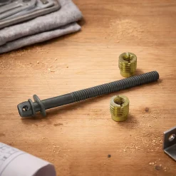 2 vis de lit et écrous acier/laiton Ø9x L.100mm-Diall Outlet