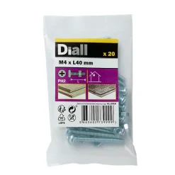 20 vis métaux acier zingué 4 x 40 mm-Diall Sale