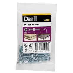 20 vis métaux tête fraisée acier zingué 4 x 16 mm^Diall Best