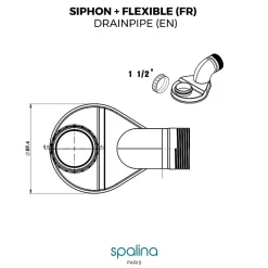 Accessoire Siphon extra plat + flexible 80x8x6cm, by-Spalina Sale