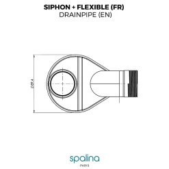 Accessoire Siphon extra plat + flexible 80x8x6cm, by-Spalina Sale
