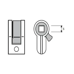 Adaptateur fonction à condamnation carré 6 - - ADAPT2034^Tesa Hot