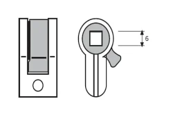 Adaptateur fonction à condamnation carré 6 - - ADAPT2034^Tesa Hot