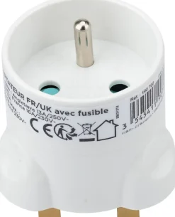 Adaptateur France - Royaume Uni Blanc --Zenitech Outlet