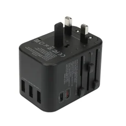 Adaptateur prise voyage universel - 5 ports USB -^Voltman Discount