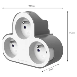 Adaptateur triplite blanche 16A-Jacobsen Clearance