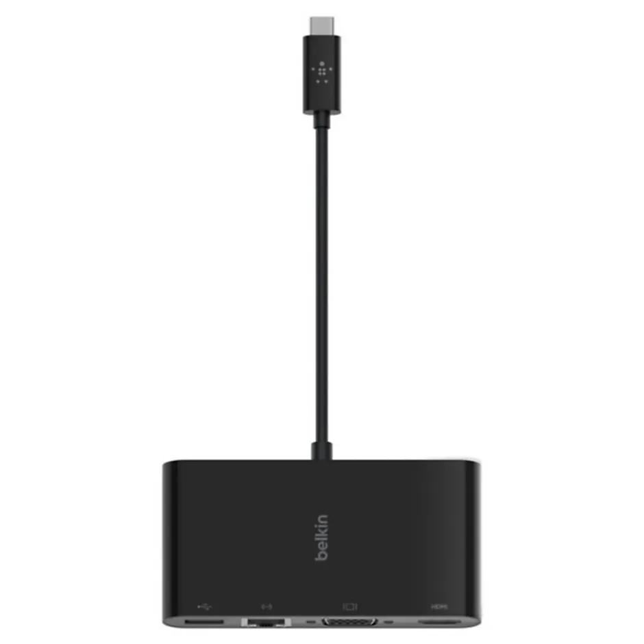 Adaptateur USBC Multimedia GBE HDMI VGA USBA noir-Belkin Hot
