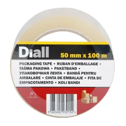 Adhésif d'emballage transparente, 50 mm x 100 m^Diall Best