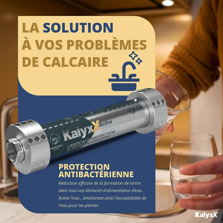 Adoucisseur d'eau Anticalcaire Antibacterien innovant IPS Kalyxx Active G1/2 " femelle (IPSKXAG12)-Swiss Aqua Technologies Outlet