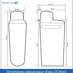 Adoucisseur D'eau 25L Fleck 5800 SXT Monobloc Volumétrique Anti Calcaire Fabrication Française^Toodo Best