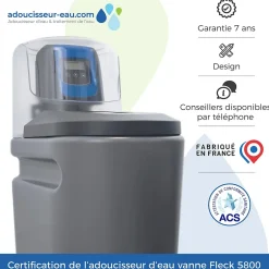 Adoucisseur D'eau 25L Fleck 5800 SXT Monobloc Volumétrique Anti Calcaire Fabrication Française^Toodo Best