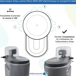 Adoucisseur D'eau 16l Fleck 5600 Sxt Complet Avec Accessoires^Toodo