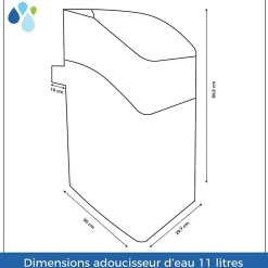 Adoucisseur D'eau Sans électricité Kube 11l - 1 à 2 Personnes Vanne Volumétrique Mécanique^Toodo Best