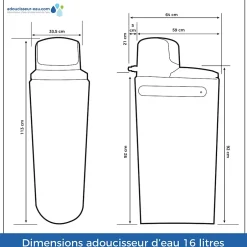 Adoucisseur D'eau Tactile 16l Fleck 5800 Xtr Fabriqué En France Avec Kit D'installation Complet^Toodo Best