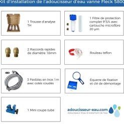 Adoucisseur D'eau Tactile 16l Fleck 5800 Xtr Fabriqué En France Avec Kit D'installation Complet^Toodo Best