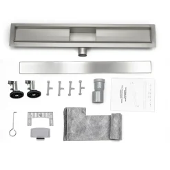 AICA caniveau de douche en acier inoxydable italien 2 en 1, réglable en hauteur avec désodorisant - 130 cm^AICA Sanitaire Sale