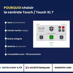 Alarme maison sans fil avec écran tactile 7'' AM351 livrée avec 2 caméras Full HD et 12 accessoires - Sans abonnement^Daewoo Online