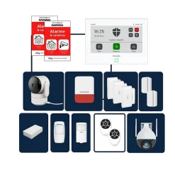 Alarme maison sans fil avec écran tactile 7'' AM351 livrée avec 2 caméras Full HD et 12 accessoires - Sans abonnement^Daewoo Online