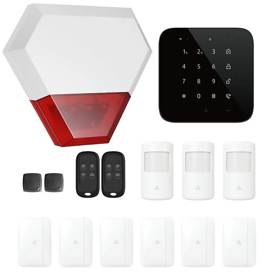 Alarme maison sans fil wifi et gsm 4G connectée Casa Noire avec sirène extérieure - kit 9^Lifebox Discount