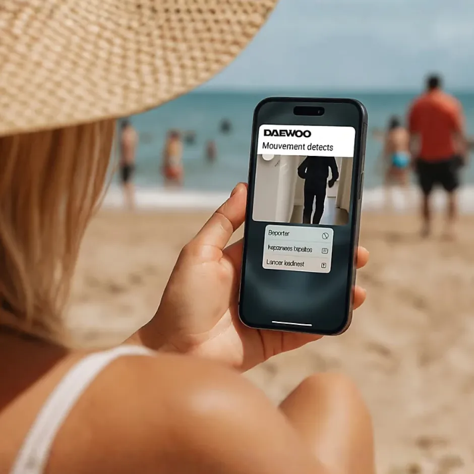 Alarme Maison Wifi Sans Fil Vigilia VIG502 - Kit Complet avec Caméras Full HD intérieur et extérieure autonome et 9 Acces-Daewoo Discount