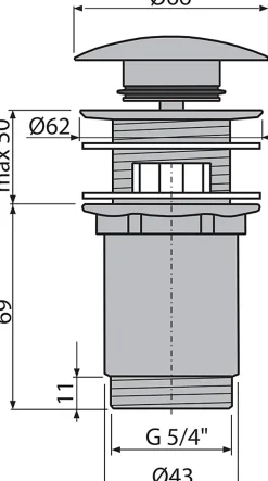 Bonde pour lavabo clic-clac 5/4 