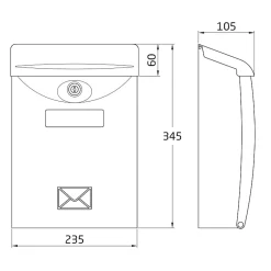 - Boîte aux lettres 7 - 345 x 240 x 105 mm - Plastique - Noir^Amig Outlet