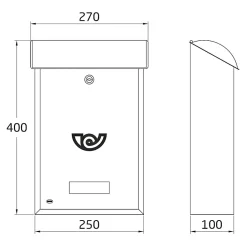 - Boîte aux lettres 2 INOX - 400 x 250 x 100 mm - Acier inoxydable - Inoxydable^Amig Hot