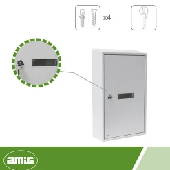 - Boîte aux lettres 5 - 400 x 250 x 100 mm - Acier - Blanc-Amig Clearance