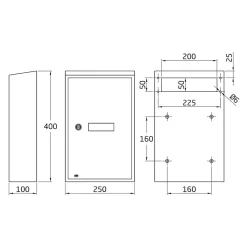 - Boîte aux lettres 5 - 400 x 250 x 100 mm - Acier - Blanc-Amig Clearance