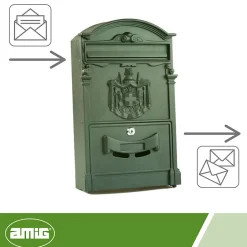 - Boîte aux lettres 4 - 400 x 240 x 80 mm - Aluminium - Vert-Amig Discount