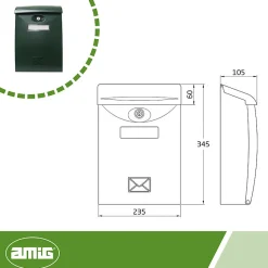 - Boîte aux lettres 7 - 345 x 240 x 105 mm - Plastique - Vert^Amig New