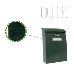 - Boîte aux lettres 7 - 345 x 240 x 105 mm - Plastique - Vert^Amig New