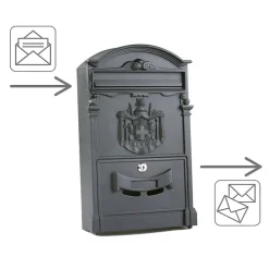 - Boîte aux lettres 4 - 400 x 240 x 80 mm - Aluminium - Noir^Amig Outlet