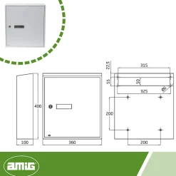 - Boîte aux lettres 6 - 400 x 360 x 100 mm - Acier - Blanc^Amig Outlet